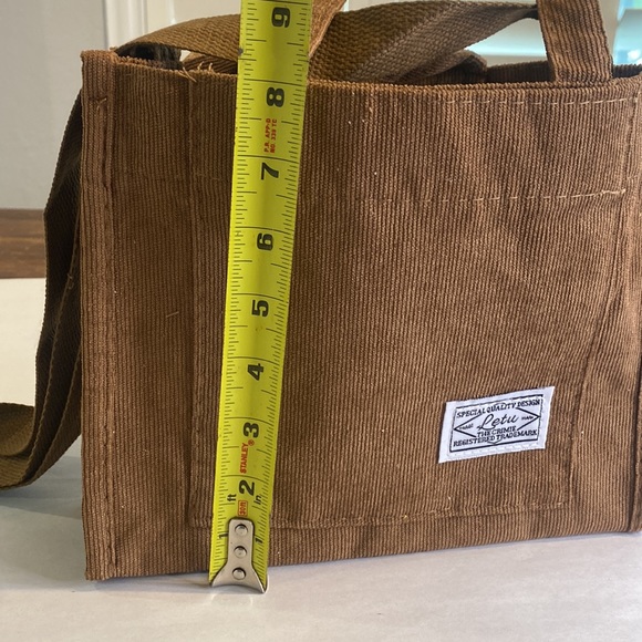 Letu - Small Brown Corduroy Small Handbag / Shoulder Bag For Women & Gir… - Picture 12 of 13
